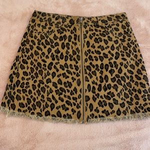 cheetah zip up skirt